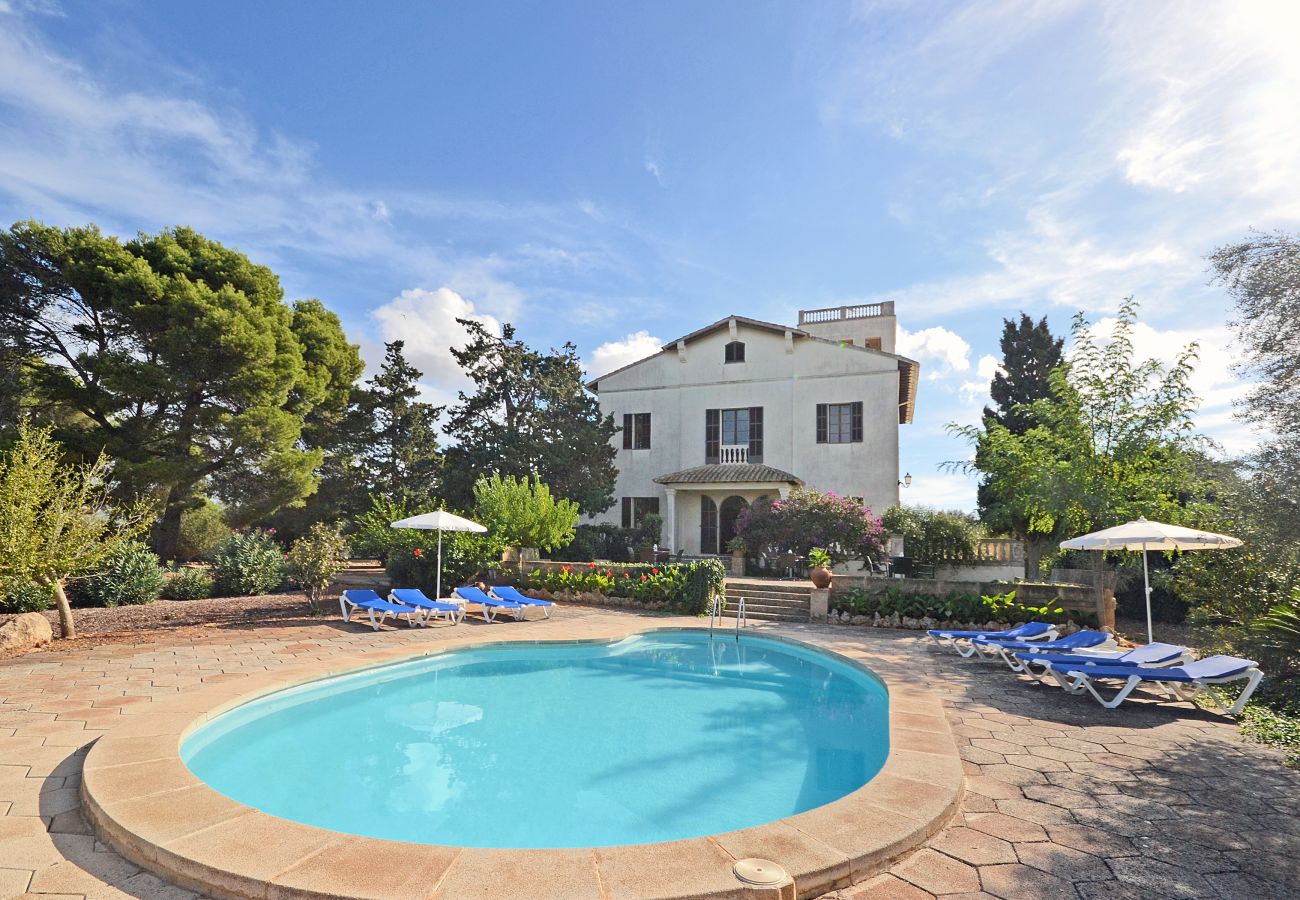 Blick auf den Pool von Son Granada, Landhaus für 12 Personen auf Mallorca