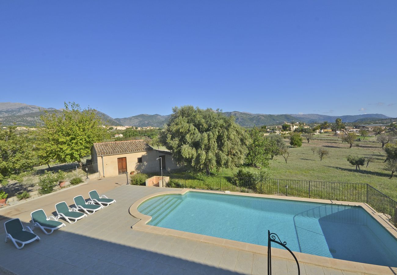 View of the pool at Blanquerna, country house in Moscari, Mallorca